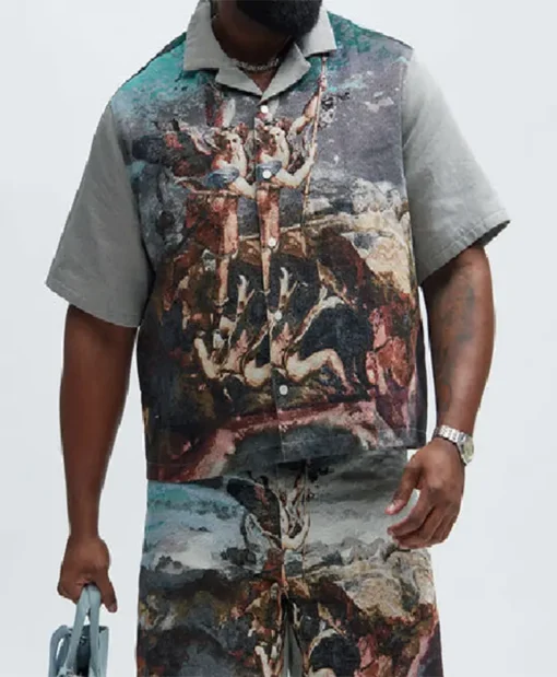Buy Now Love Island UK Season 12 Dejon Noel-Williams Tapestry Short Sleeve Shirt For Unisex