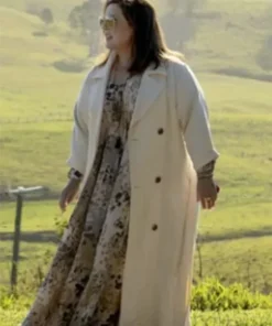 Buy Now Melissa McCarthy TV-Series Nine Perfect Strangers Season 02 OFF-White Cotton Trench Coat For Unisex