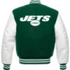 Buy Now New York Jets Green And White Letterman Varsity Jacket For Unisex
