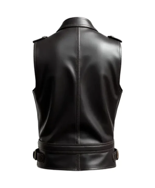 Buy Now Premium Black Leather Vest For Men And Women