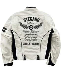 Buy Now Stegaro Legacy Rider White And Black Leather Jacket For Men And Women