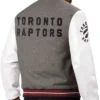 Buy Now Toronto Raptors Grey And White Varsity Jacket For Men And Women
