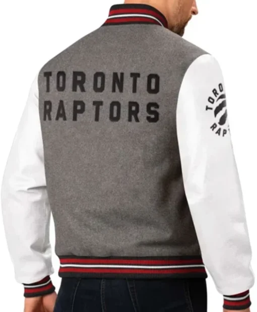 Buy Now Toronto Raptors Grey And White Varsity Jacket For Men And Women