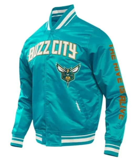Charlotte Hornets 2023 24 City Edition Teal Blue Varsity Jacket