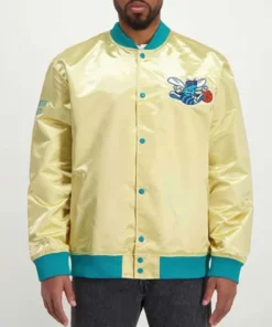 Charlotte Hornets Lightweight Gold Varsity Jacket