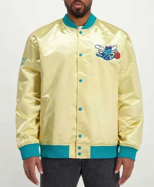 Charlotte Hornets Lightweight Gold Varsity Jacket