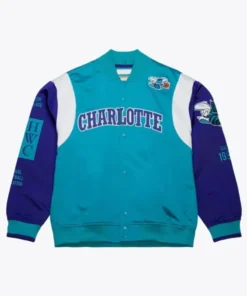 Charlotte Hornets Team Origins Teal Blue Varsity Jacket
