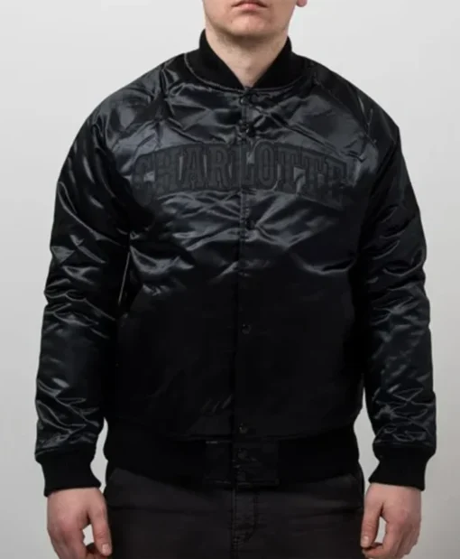 Charlotte Hornets Tonal Black Varsity Jacket