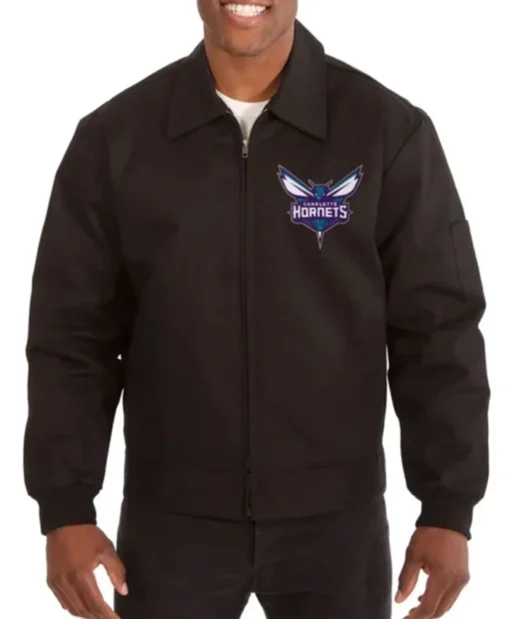 Charlotte Hornets Workwear Black Bomber Jacket