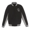 Colorado Rockies Accent Grey And Black Varsity Jacket