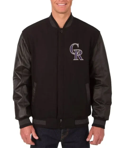 Colorado Rockies Black Varsity Jacket