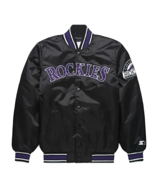 Colorado Rockies Classic Black Letterman Varsity Jacket