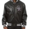 Colorado Rockies Leather Varsity Jacket