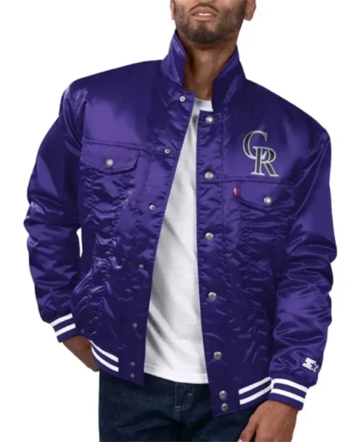Colorado Rockies Purple Varsity Jacket