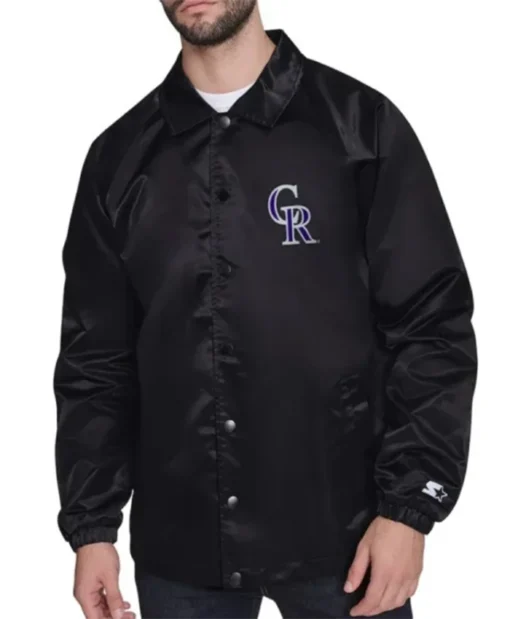 Colorado Rockies Retro Logo Coaches Varsity Jacket