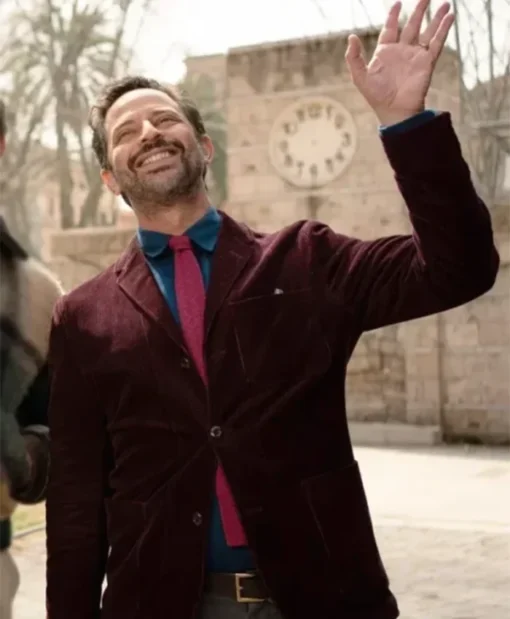 I Don’t Understand You 2025 Nick Kroll Maroon Corduroy Blazer