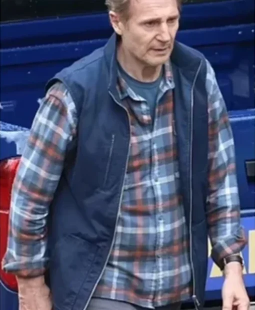 Ice Road Vengeance 2025 Liam Neeson Blue Vest