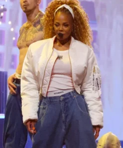 Janet Jackson White Cropped Jacket