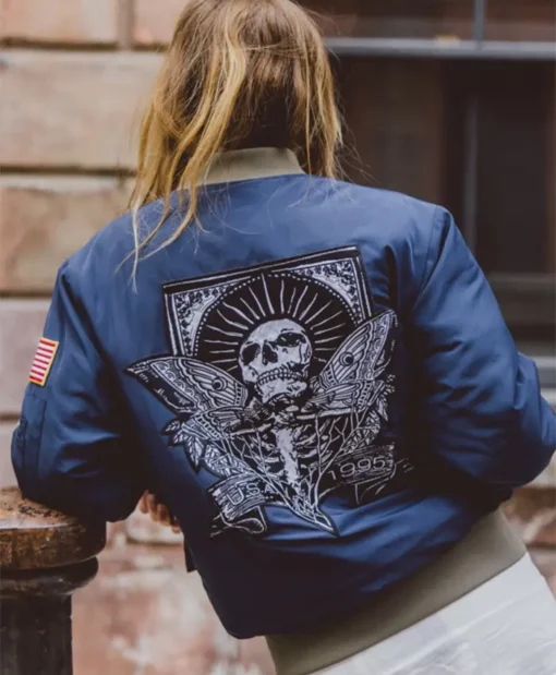 Leon Blue Vintage Bomber Jacket