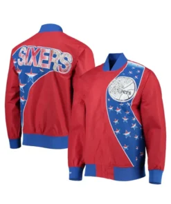 Mitchell And Ness Philadelphia 76ers Warm-Up Varsity Jacket