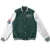 NY Jets Super Bowler White And Green Varsity Jacket