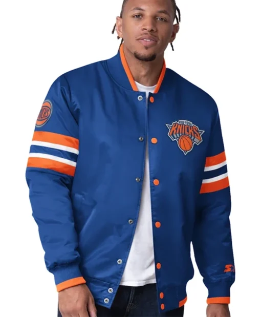 New York Knicks Starter Scout Blue Varsity Jacket