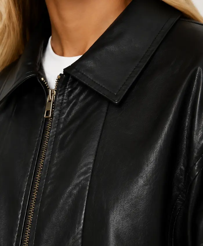 Oversized Black Womens Leather Jacket
