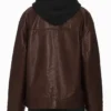Oversized Brown Leather Jacket For Women