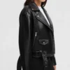 Oversized Effect Biker Leather Jacket Women