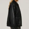 Oversized Womens Leather Black Jacket