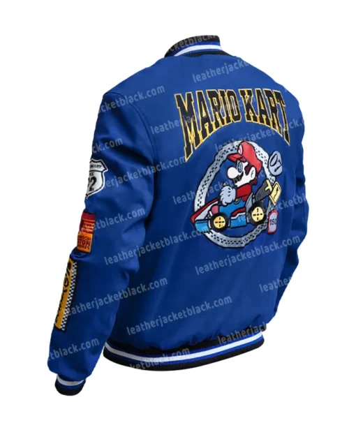 Super Mario Kart Blue Vintage Bomber Jacket