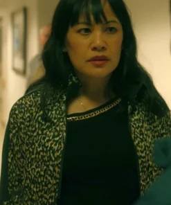 The Cleaning Lady S04 Martha Millan Leopard Print Bomber Jacket