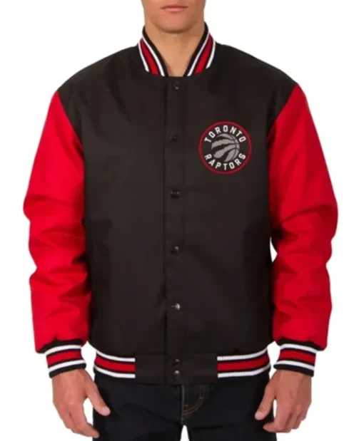 Toronto Raptors Black And Red Varsity Jacket