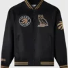 Toronto Raptors OVO Black Letterman Varsity Jacket