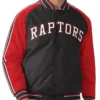 Toronto Raptors Red and Black Striped Varsity Jacket