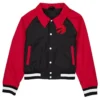 Toronto Raptors Red and Black Throwback Varsity Jacket