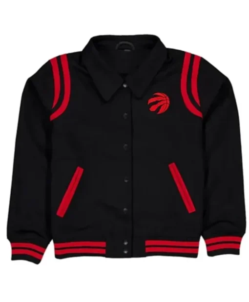 Toronto Raptors Sport Night Teddy Black Varsity Jacket