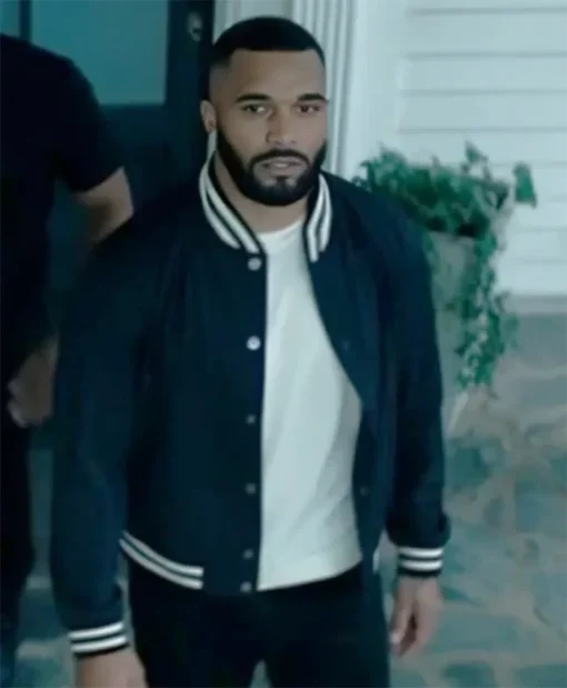Tyler Lepley Tyler Perry’s Duplicity Black Varsity Jacket
