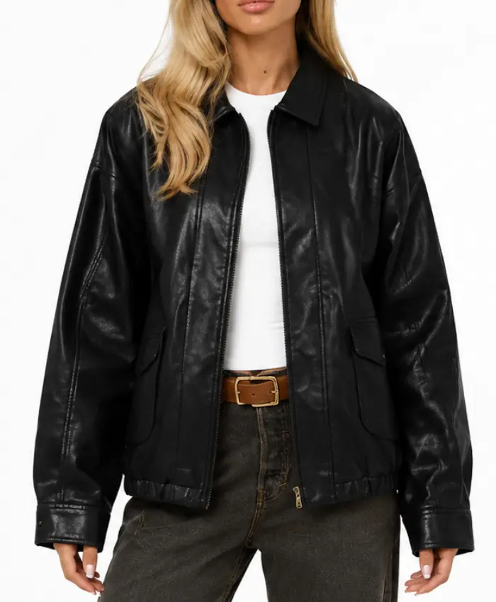 Womens Oversized Leather Jacket