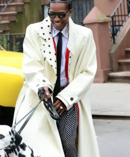 A$AP Rocky NYC 2025 Trench White Coat