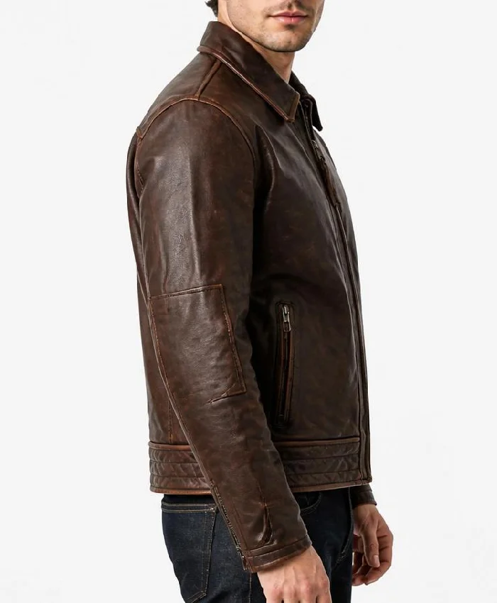 Adventure Bound Brown Leather Jacket Mens