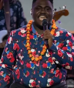 American Idol S23 Canaan James Hill Blue Shirt