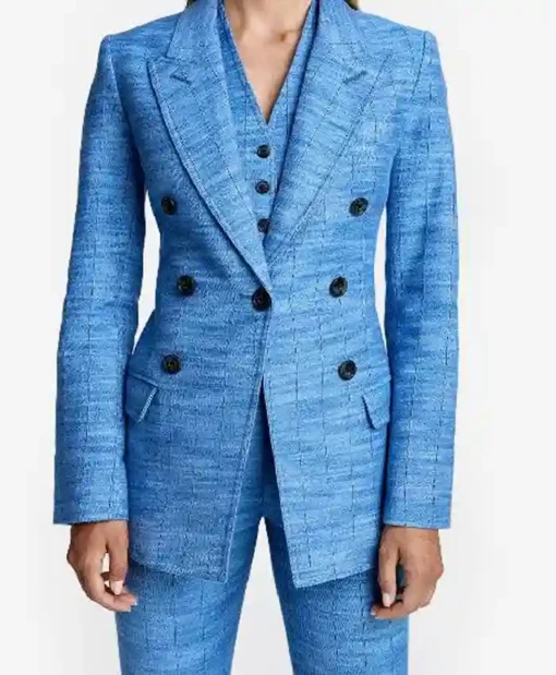 Andrea Bain The Social 2025 Blue Blazer