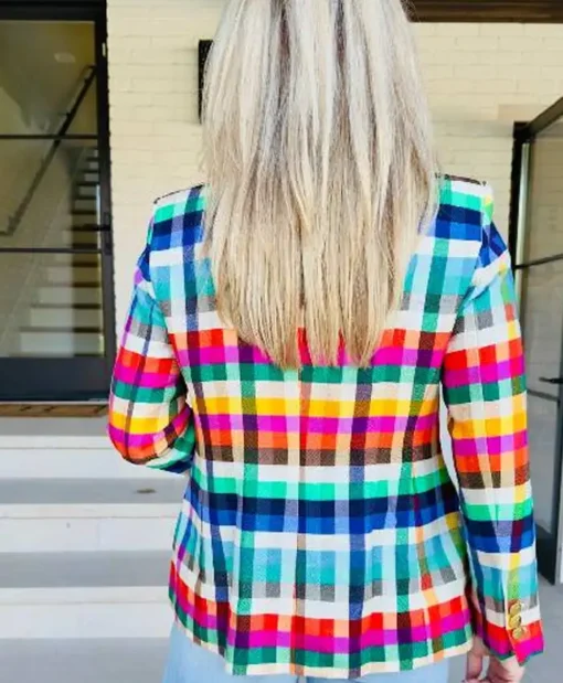 Andrea Bain The Social 2025 Checked Multicolor Blazer