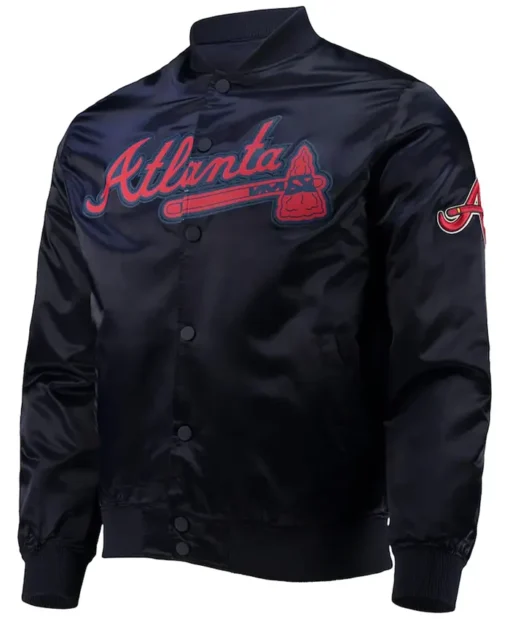 Atlanta Braves Navy Blue Wordmark Jacket