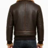 Aviator Shearling Leather Bomber Jacket For Mens