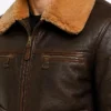 Aviator Shearling Leather Bomber Jacket Mens
