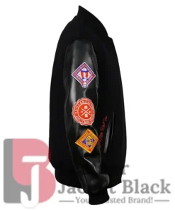 Boston Red Sox Black Out Vintage Black Logo Varsity Jacket