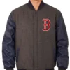 Boston Red Sox Charcoal And Navy Blue Varsity Jacket