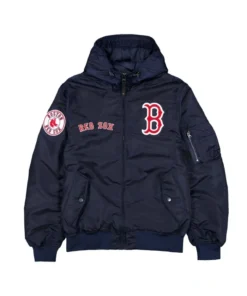 Boston Red Sox Historic L-2B Navy Blue Hooded Bomber Jacket